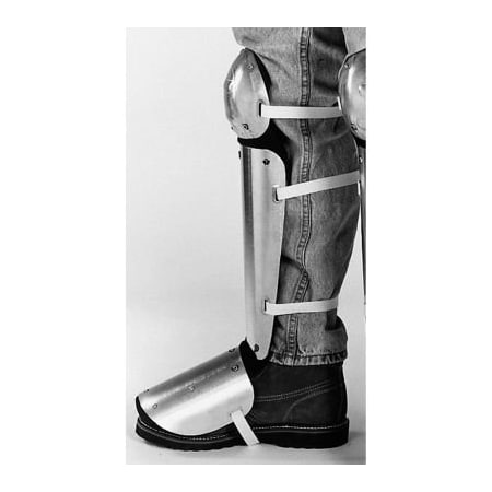 Ellwood Safety Appliance Co. Ellwood Safety Knee-Shin-Instep Guards, Web Straps, Aluminum Alloy, 12inL x 5inW, 1 Pair 333